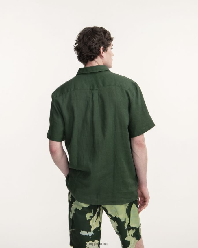 גברים בוטני Aigle חולצת פשתן עם שרוולים קצרים בגדים 8V6ZVZ55