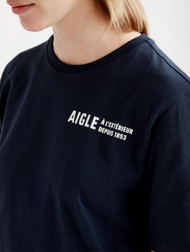 נשים אימפריה Aigle חולצת טריקו עם צווארון כותנה אורגנית בגדים 8V6ZVZ571