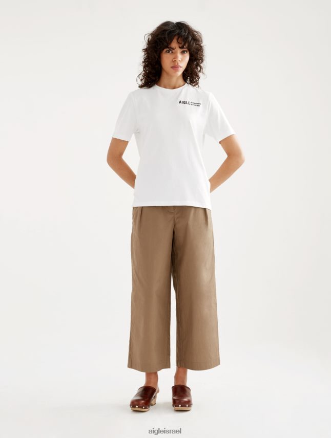 נשים בלאן Aigle חולצת טריקו עם צווארון כותנה אורגנית בגדים 8V6ZVZ588