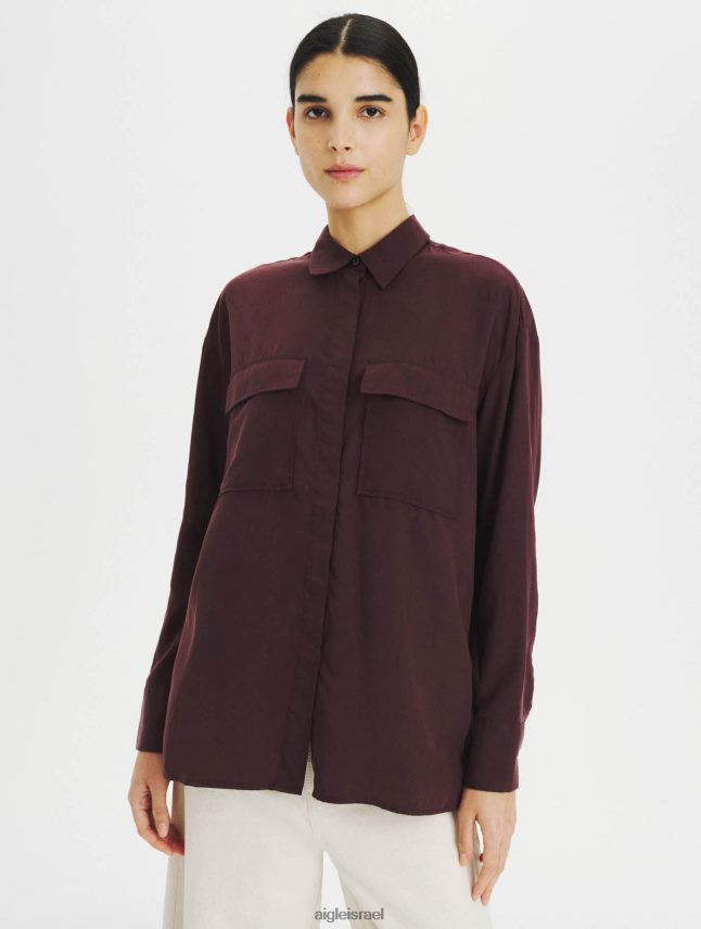 נשים מַמְתָק שׁוֹקוֹלָד Aigle חולצת אוברסייז בגדים 8V6ZVZ618