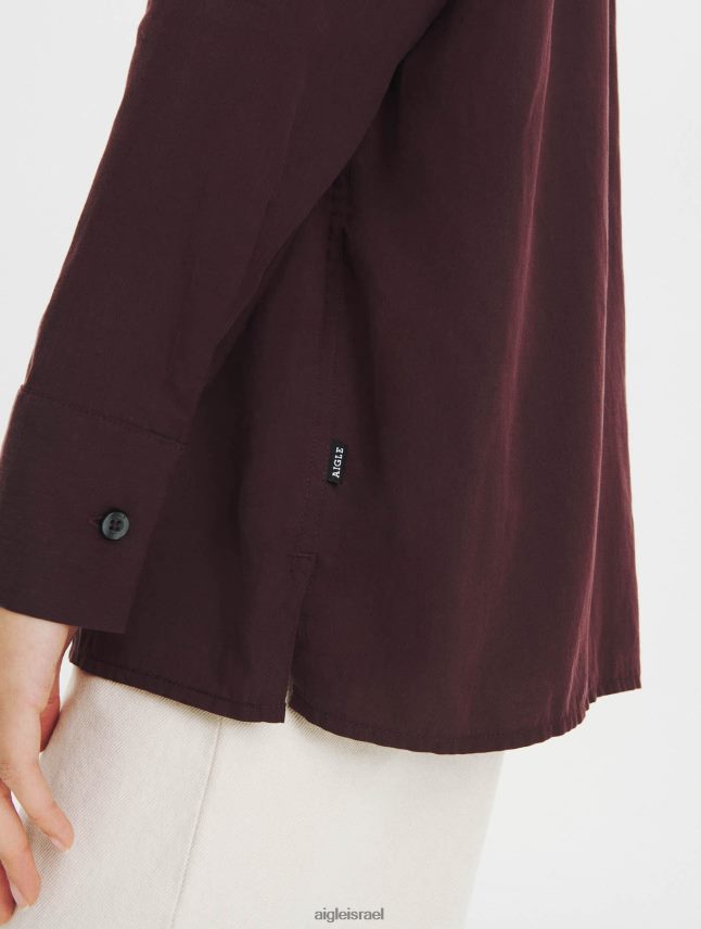 נשים מַמְתָק שׁוֹקוֹלָד Aigle חולצת אוברסייז בגדים 8V6ZVZ618