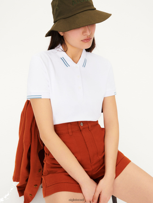 נשים בלאן Aigle חולצת פולו מכותנה אורגנית בגדים 8V6ZVZ624