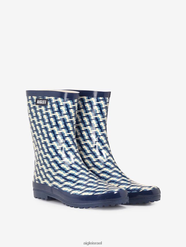 נשים מונוגרמה Aigle מגף גשם מודפס קרסול מגפיים 8V6ZVZ629