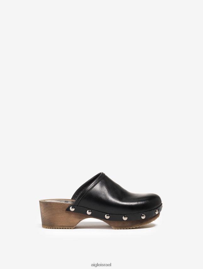 נשים נואר Aigle סתימת עור ועץ נעליים 8V6ZVZ631