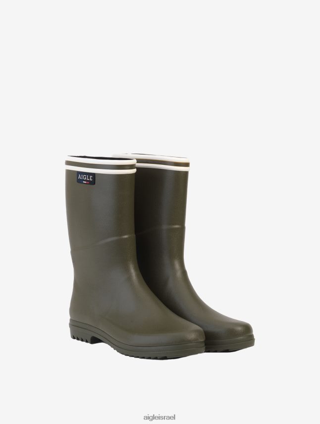 נשים קאקי Aigle מגפי גשם עם סול מחורץ תוצרת צרפת מגפיים 8V6ZVZ661