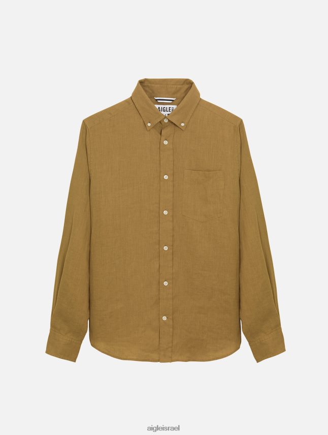 גברים קָפּוּצִ'ינוֹ Aigle חולצת פשתן עם שרוולים ארוכים בגדים 8V6ZVZ66