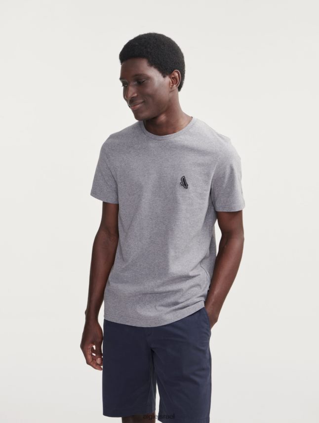 גברים אפור אברש Aigle חולצת טריקו עם צווארון ג'רסי בגדים 8V6ZVZ68