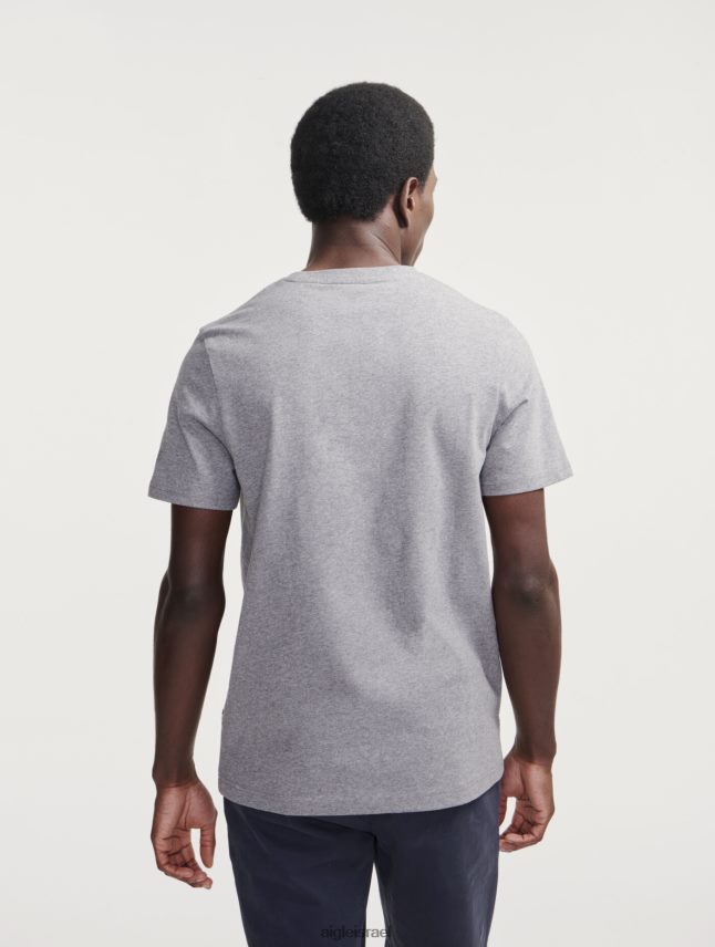 גברים אפור אברש Aigle חולצת טריקו עם צווארון ג'רסי בגדים 8V6ZVZ68