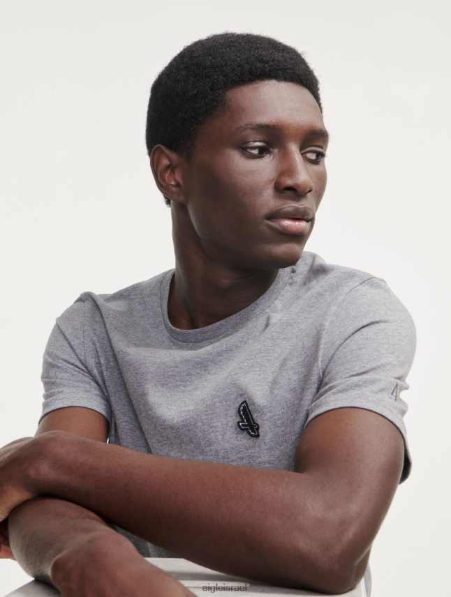 גברים אפור אברש Aigle חולצת טריקו עם צווארון ג'רסי בגדים 8V6ZVZ68