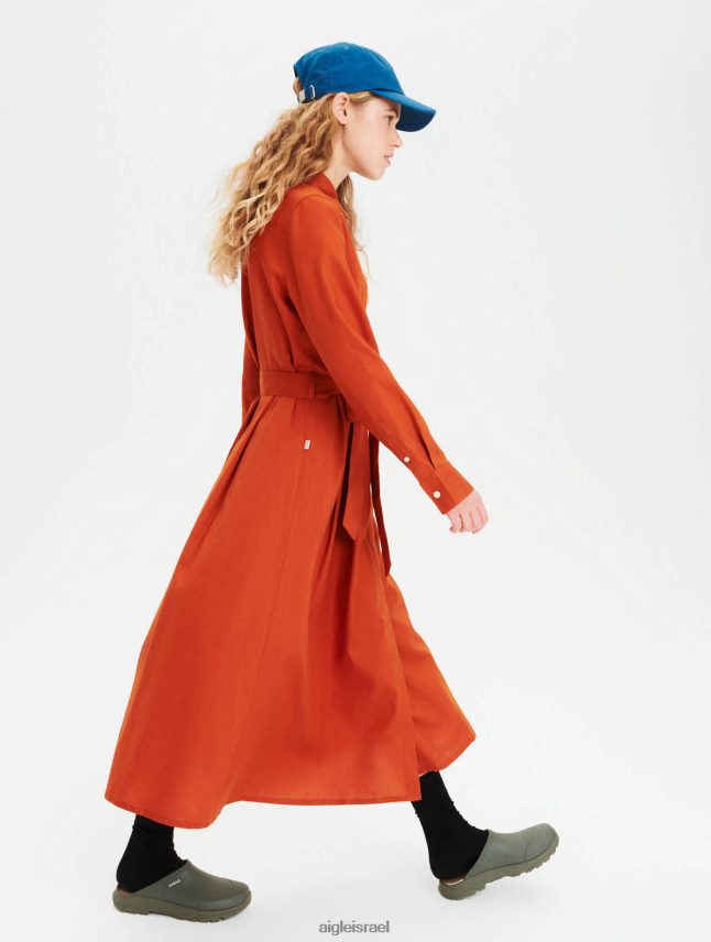 נשים חום זהוב Aigle שמלת מקסי מותן מעוקלת בגדים 8V6ZVZ690