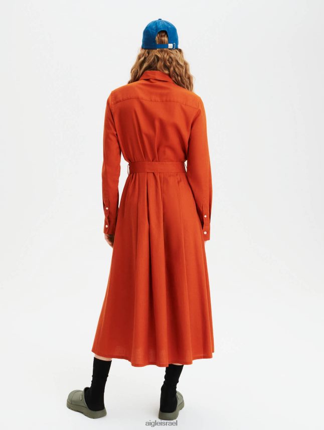 נשים חום זהוב Aigle שמלת מקסי מותן מעוקלת בגדים 8V6ZVZ690