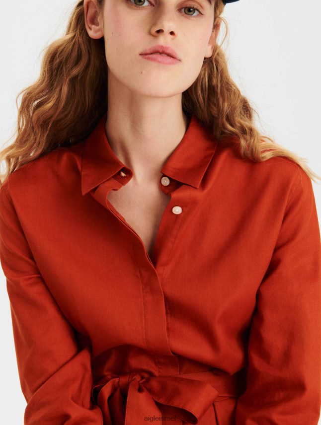 נשים חום זהוב Aigle שמלת מקסי מותן מעוקלת בגדים 8V6ZVZ690