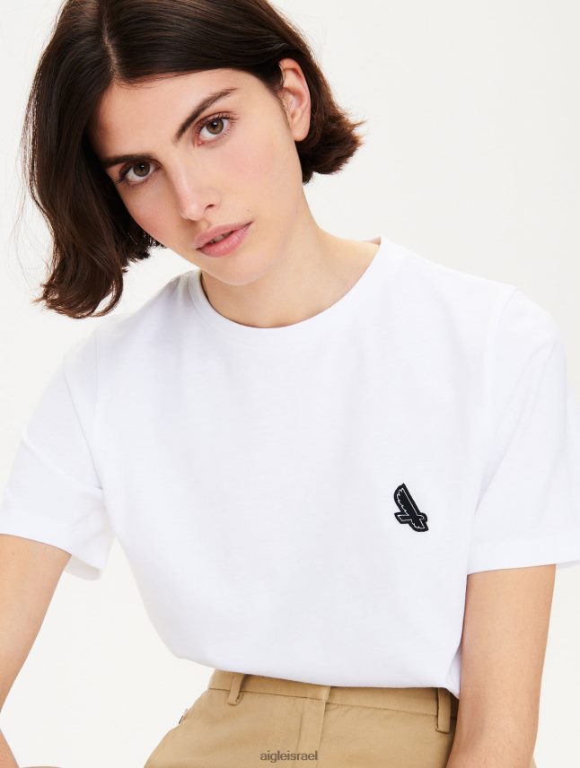 נשים בלאן Aigle חולצת טריקו עם צווארון תג לוגו בגדים 8V6ZVZ709