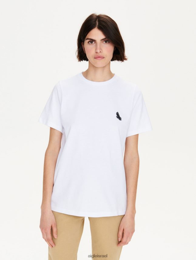 נשים בלאן Aigle חולצת טריקו עם צווארון תג לוגו בגדים 8V6ZVZ709