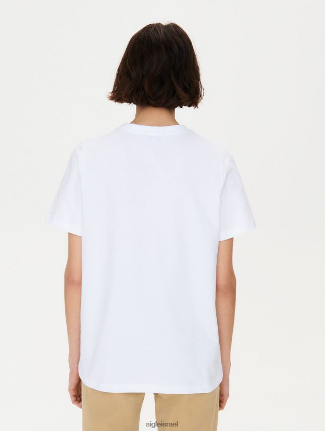 נשים בלאן Aigle חולצת טריקו עם צווארון תג לוגו בגדים 8V6ZVZ709