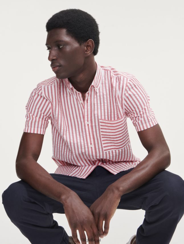 גברים רחוב רוז' Aigle חולצת פסים עם שרוולים קצרים בגדים 8V6ZVZ73