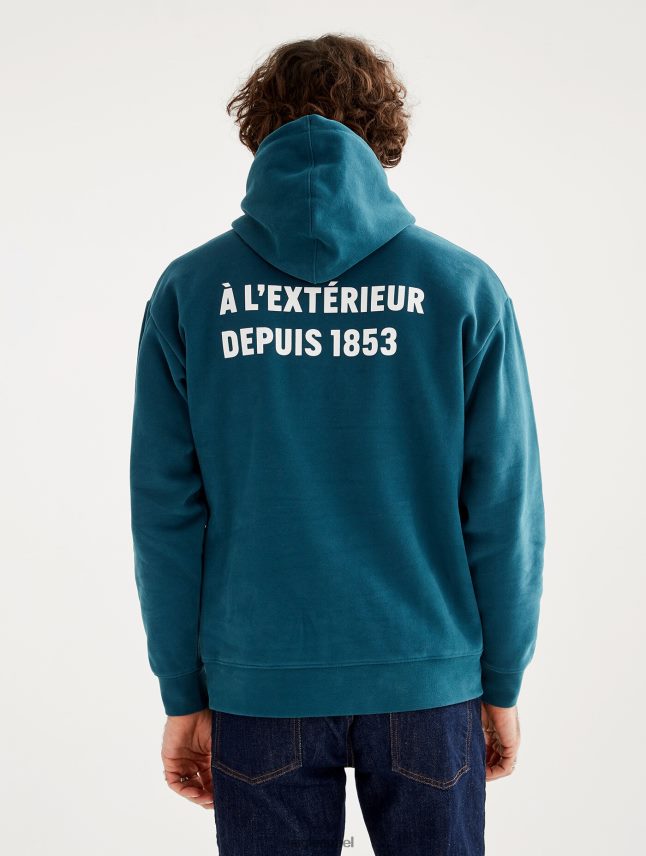 גברים כחול סערה Aigle סווטשירט עם קפוצ'ון מודפס בגדים 8V6ZVZ81