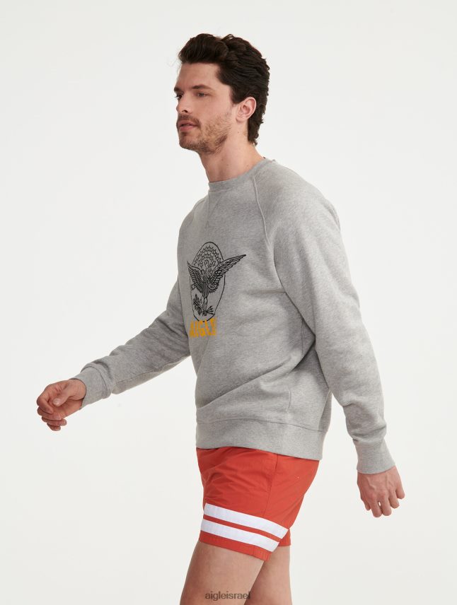 גברים אפור בהיר Aigle סווטשירט עם צווארון רקום בגדים 8V6ZVZ82