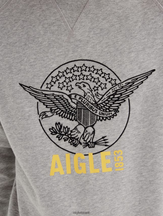 גברים אפור בהיר Aigle סווטשירט עם צווארון רקום בגדים 8V6ZVZ82