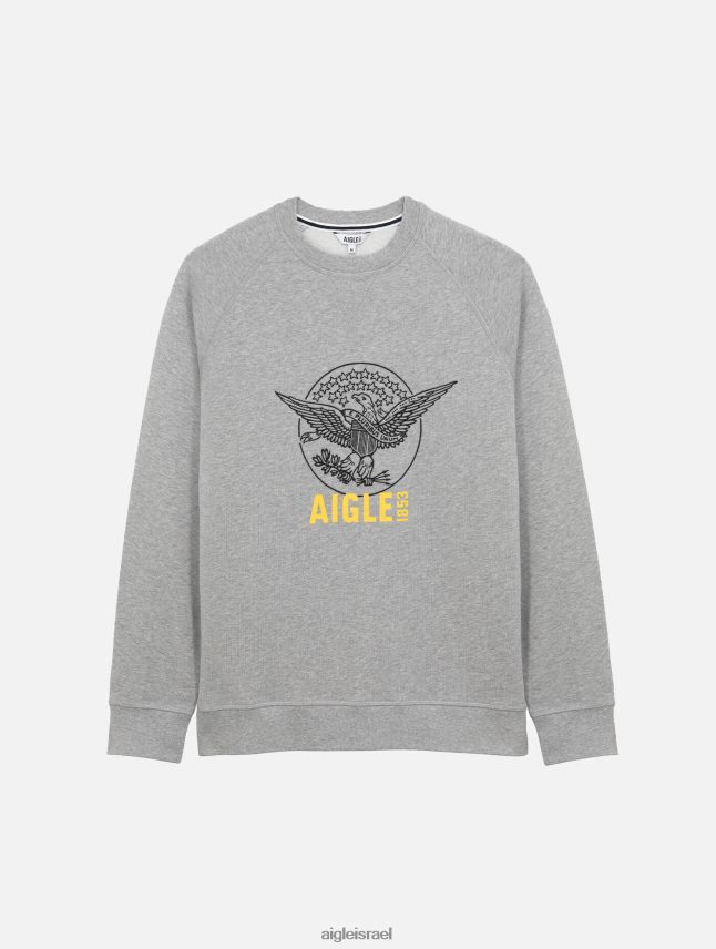 גברים אפור בהיר Aigle סווטשירט עם צווארון רקום בגדים 8V6ZVZ82