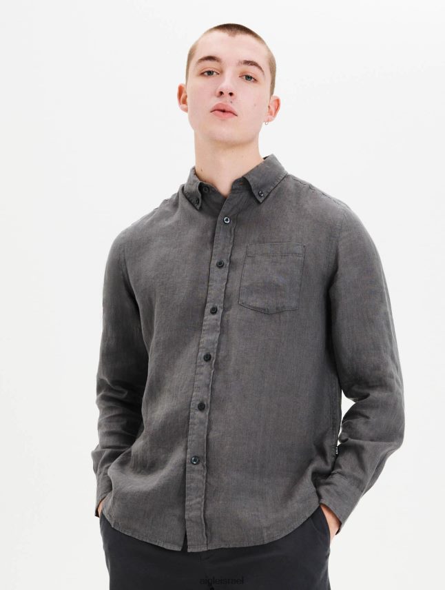 גברים פחמן Aigle חולצת פשתן בגדים 8V6ZVZ89