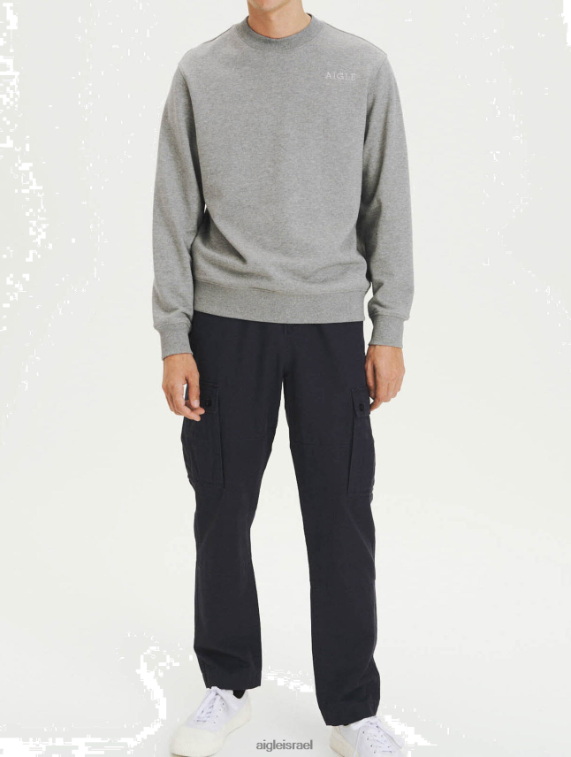 גברים אפור אברש Aigle סווטשירט עם צווארון כותנה אורגנית בגדים 8V6ZVZ92