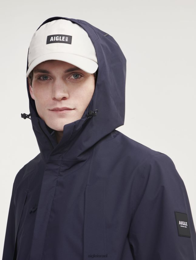 גברים ימי Aigle פארקה עם קפוצ'ון mtd באורך בינוני בגדים 8V6ZVZ160