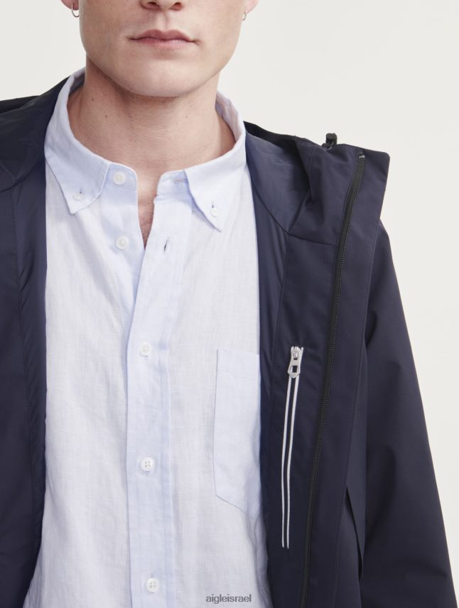 גברים ימי Aigle פארקה עם קפוצ'ון mtd באורך בינוני בגדים 8V6ZVZ160