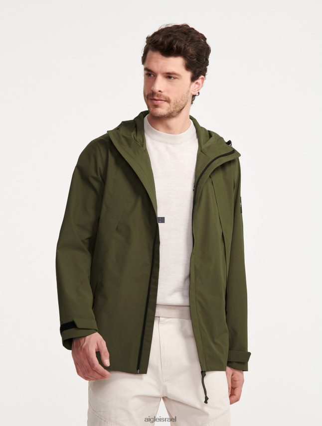 גברים קאקי Aigle פארקה עם קפוצ'ון mtd באורך בינוני בגדים 8V6ZVZ178