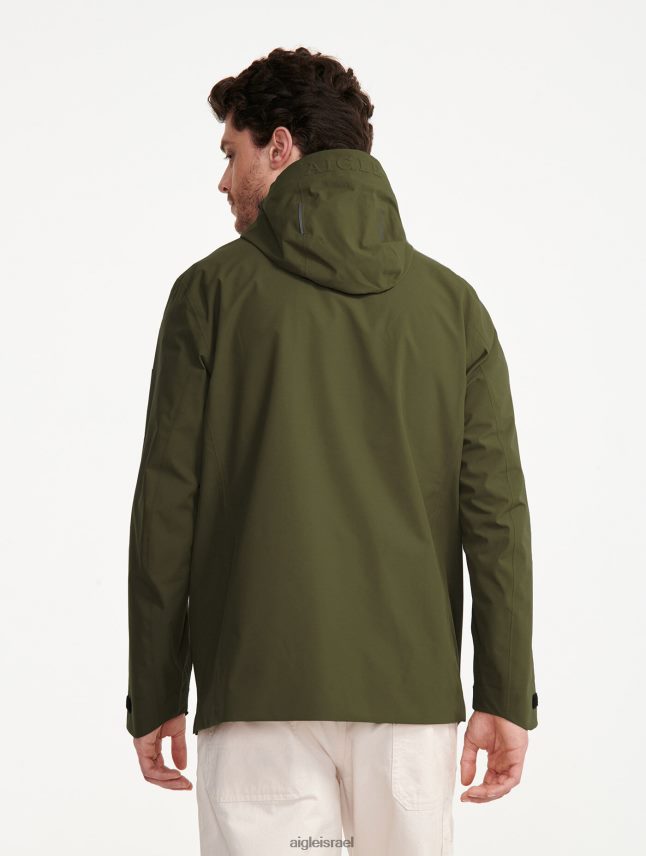 גברים קאקי Aigle פארקה עם קפוצ'ון mtd באורך בינוני בגדים 8V6ZVZ178