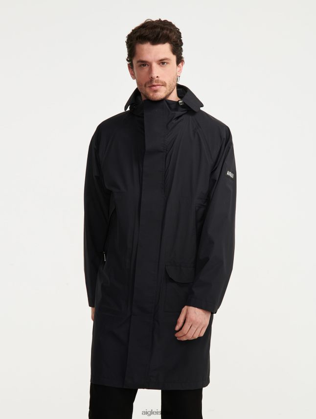 גברים נואר Aigle מעיל mtd ארוך עם ברדס בגדים 8V6ZVZ184