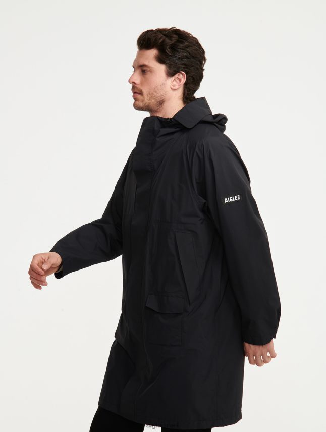 גברים נואר Aigle מעיל mtd ארוך עם ברדס בגדים 8V6ZVZ184