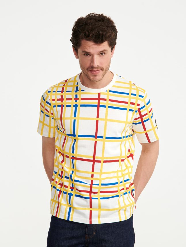 נשים מונדריאן Aigle x Centre Pompidou חולצת טי עם צווארון צוואר בגדים 8V6ZVZ10