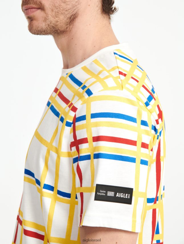 נשים מונדריאן Aigle x Centre Pompidou חולצת טי עם צווארון צוואר בגדים 8V6ZVZ10