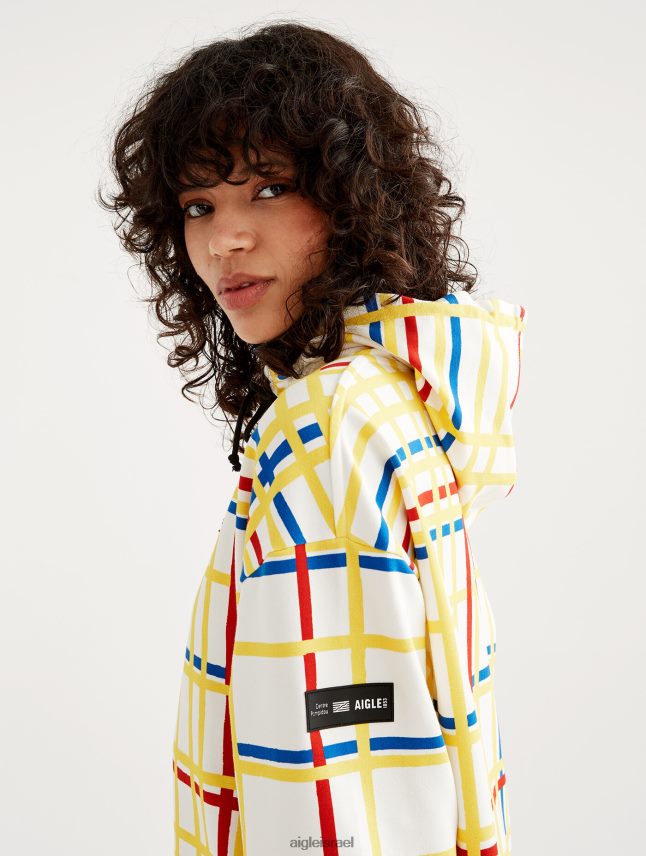 גברים מונדריאן Aigle x Centre Pompidou סווטשירט עם קפוצ'ון מוברש בגדים 8V6ZVZ144