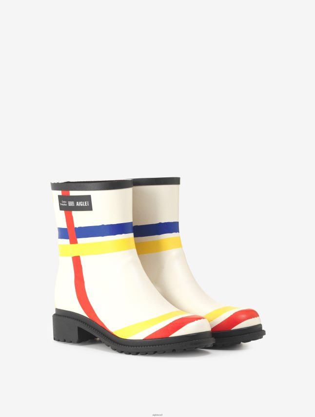 נשים מונדריאן Aigle x Centre Pompidou מגף גשם תוצרת צרפת מגפיים 8V6ZVZ645