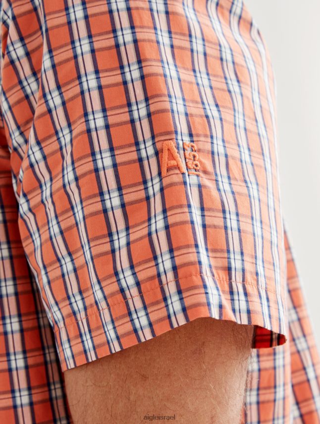 גברים abricot ch Aigle חולצה משובצת עם שרוולים קצרים בגדים 8V6ZVZ101