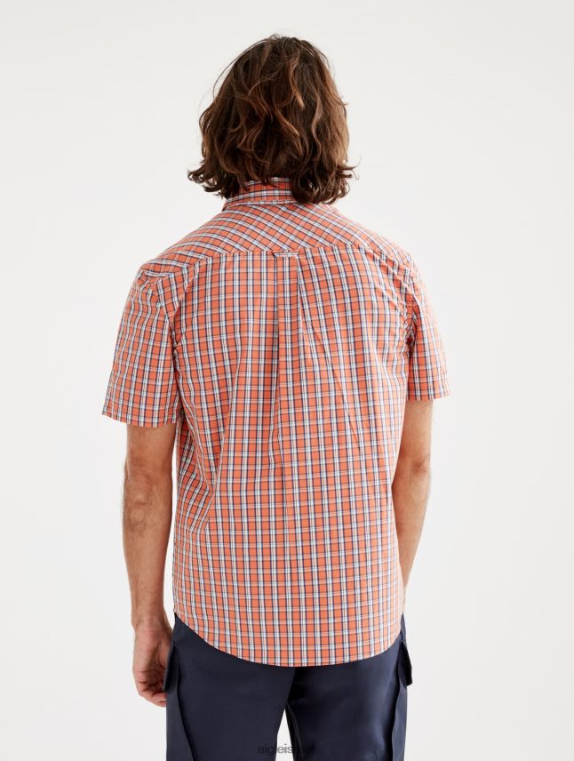 גברים abricot ch Aigle חולצה משובצת עם שרוולים קצרים בגדים 8V6ZVZ101