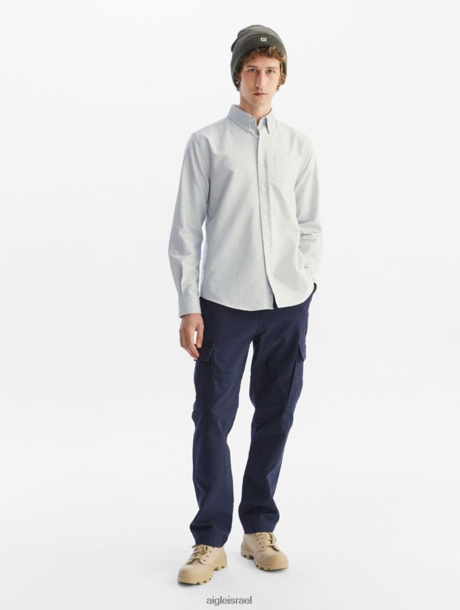 גברים bleu ciel Aigle חולצה עם שרוולים ארוכים של אוקספורד בגדים 8V6ZVZ47