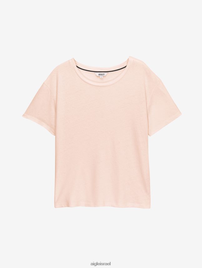 נשים cerisier Aigle חולצת טי בשילוב פשתן עם שרוולים קצרים בגדים 8V6ZVZ685