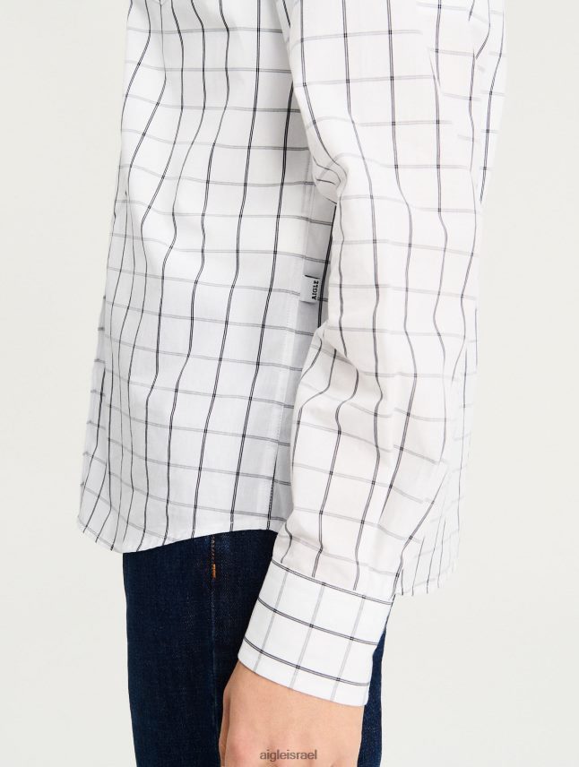 גברים בלאן ch Aigle חולצה משובצת בגדים 8V6ZVZ104