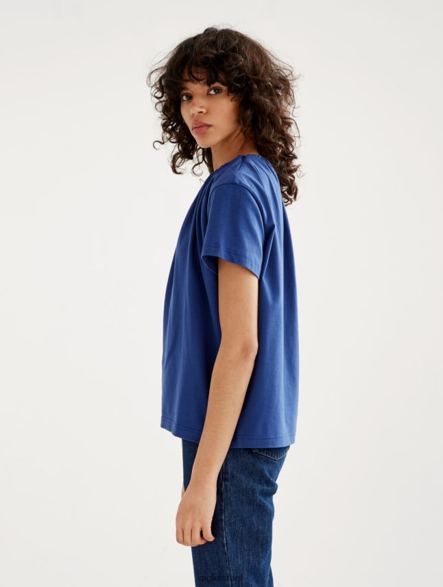 נשים encrebleu Aigle חולצת טי עם שרוולים קצרים עם צווארון אסוף בגדים 8V6ZVZ573