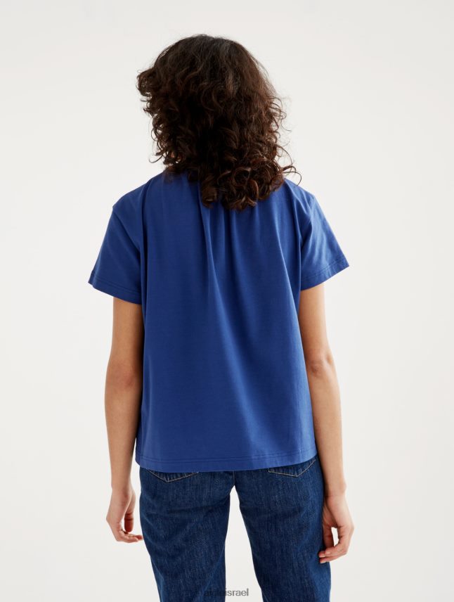 נשים encrebleu Aigle חולצת טי עם שרוולים קצרים עם צווארון אסוף בגדים 8V6ZVZ573