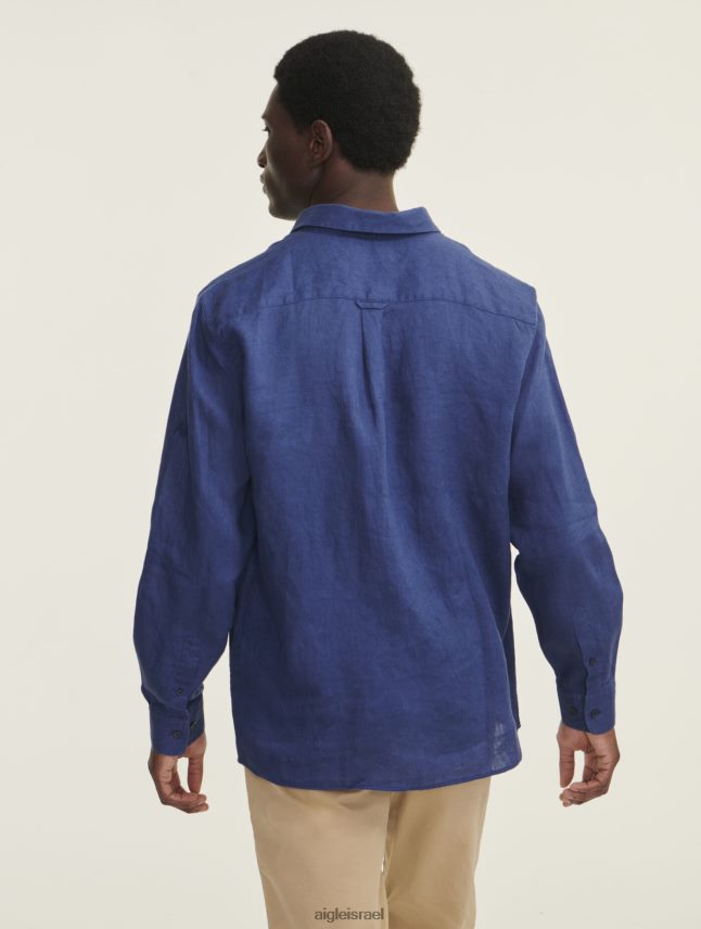 גברים encrebleu Aigle חולצת פשתן עם שרוולים ארוכים בגדים 8V6ZVZ95