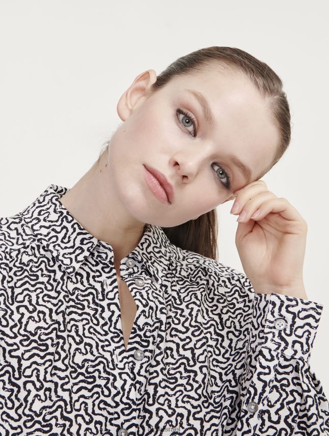 נשים lait pr Aigle חולצה עם שרוולים ארוכים אסוף בכתפיים בגדים 8V6ZVZ550