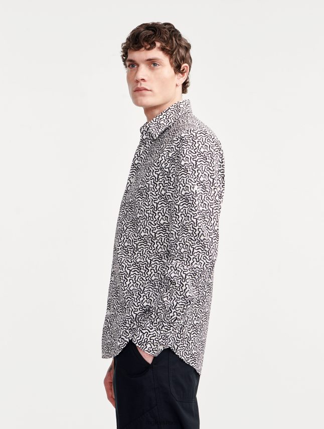 גברים lait pr Aigle חולצה עם שרוולים ארוכים בהדפס פופלין בגדים 8V6ZVZ58