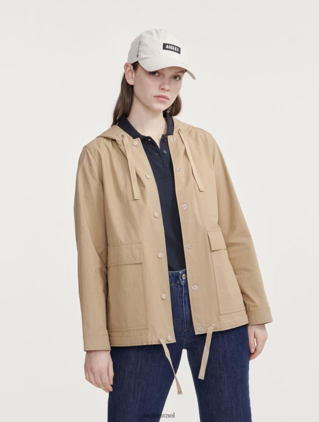 נשים osier i Aigle קפוצ'ון קצר גרגר גריין בגדים 8V6ZVZ477