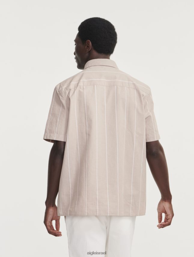 גברים osier st Aigle חולצת שרוולים קצרים עם פסים מכותנה/פשתן בגדים 8V6ZVZ136