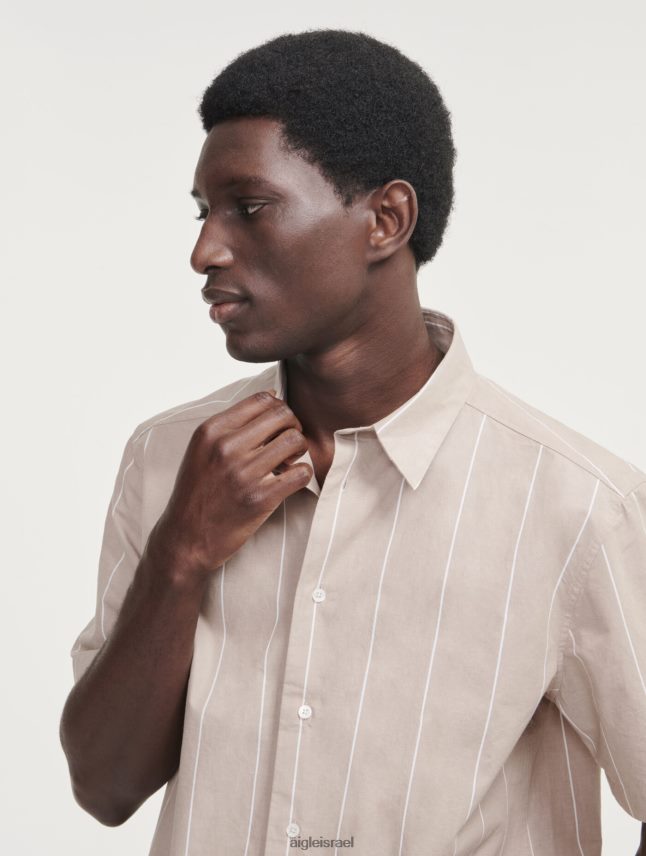 גברים osier st Aigle חולצת שרוולים קצרים עם פסים מכותנה/פשתן בגדים 8V6ZVZ136