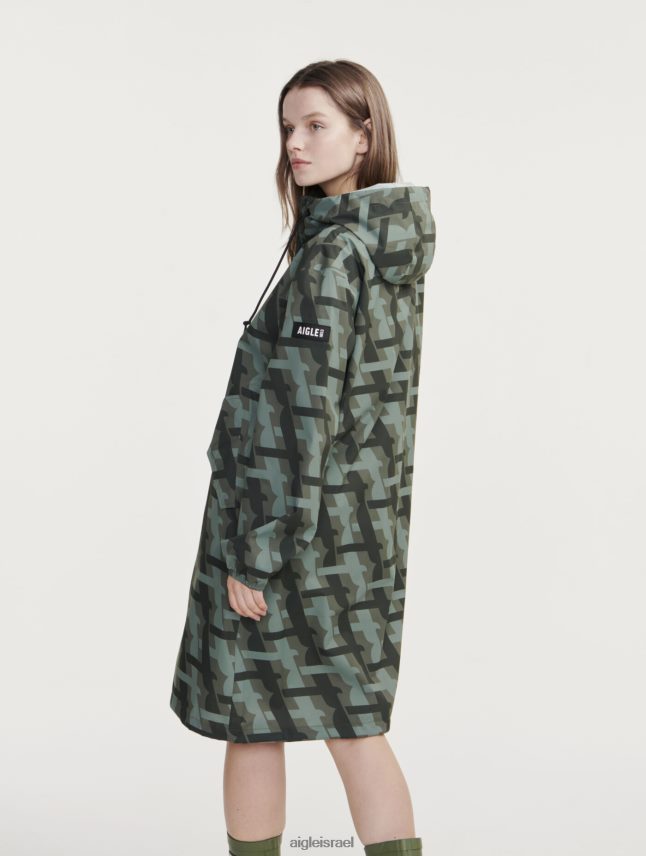 נשים קאקי pr Aigle מודפס עם מכסה מנוע ארוך בגדים 8V6ZVZ466